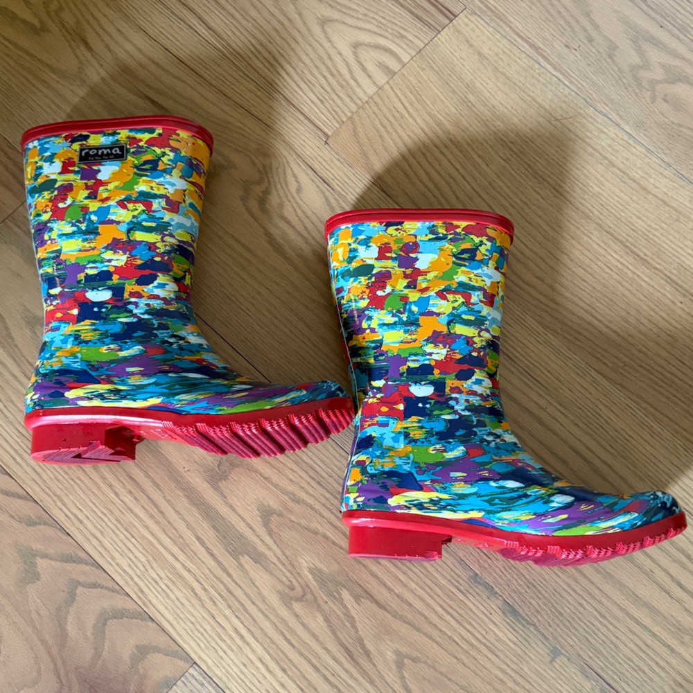 Roma Multicolor Artsy Women's Rain Boots 8 - Picture 3 of 9